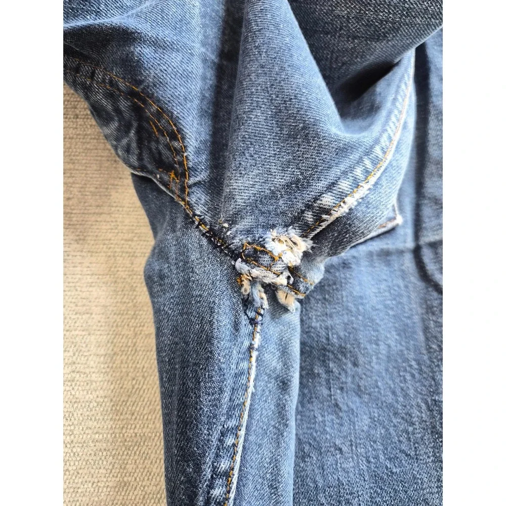 Vintage Levi's Orange Tab Jeans Womens 34x28 Blue Denim Medium Wash Bootcut Leg